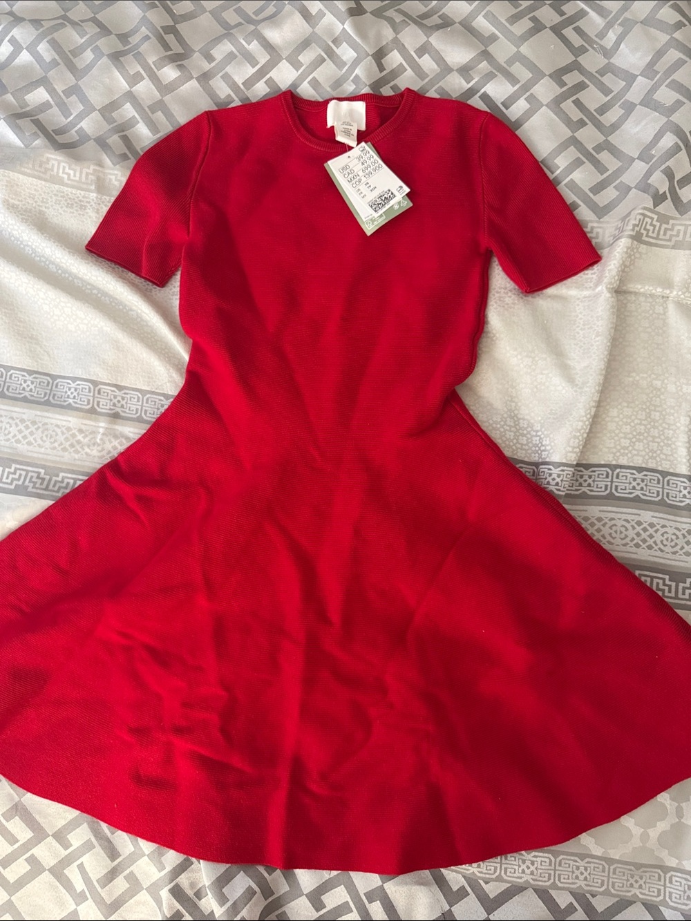 H&M Red Knit Crewneck Dress